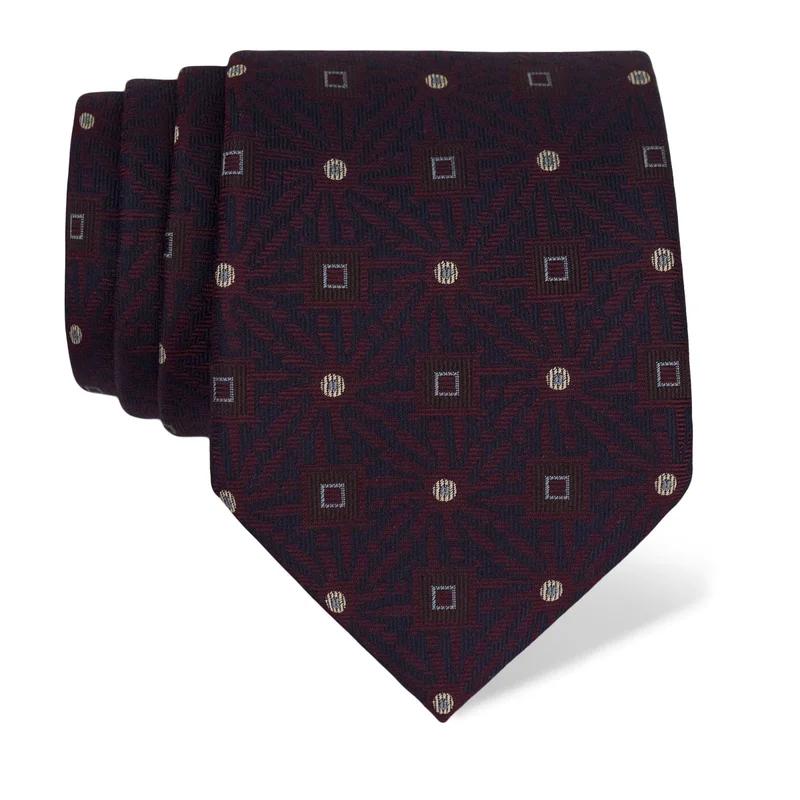 Kravata CROATA Tematski  Glagoljica Bordo  Svila 100%  