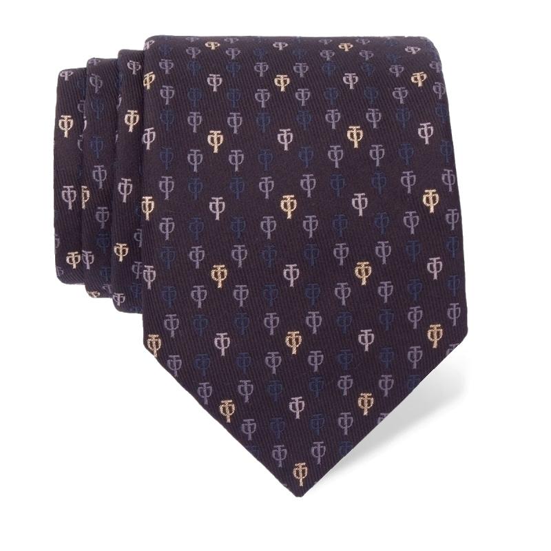 Kravata CROATA AuHRum Tematski Limitirana serija Glagoljica Crna  Svila 89%, Metalizirano vl. (zlato) limited 11%  