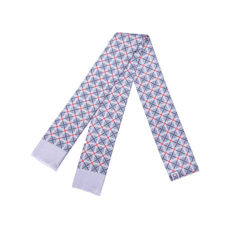 Šal kravata CROATA Tematski Tematska Glagoljica Siva  Svila 100%  