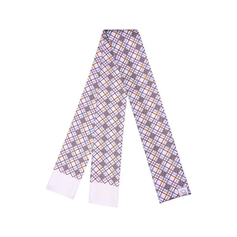 Šal kravata CROATA Tematski Tematska Pleter Bijela  Svila 100%  