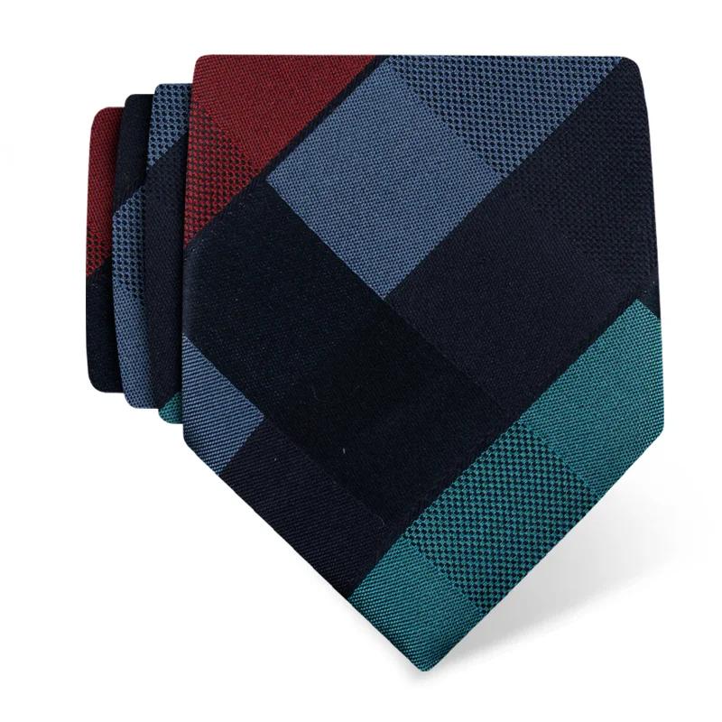 Kravata CROATA Klasični Standard Karirani Tamno plava  Svila 100%  