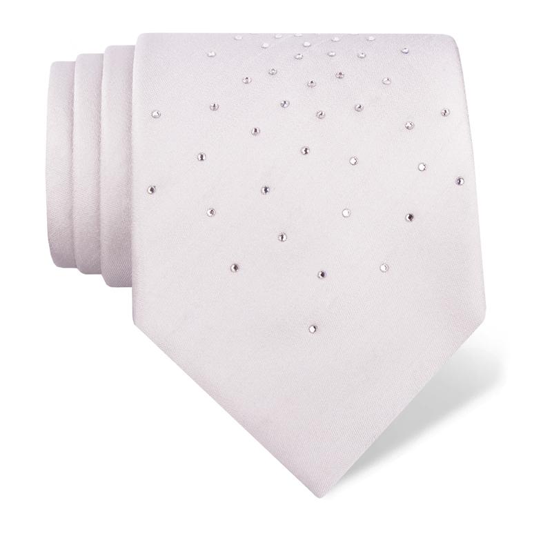 Kravata CROATA Kristal Klasični Limitirana serija Jednobojni Siva  Svila 100%, Visokokvalitetni kristali  