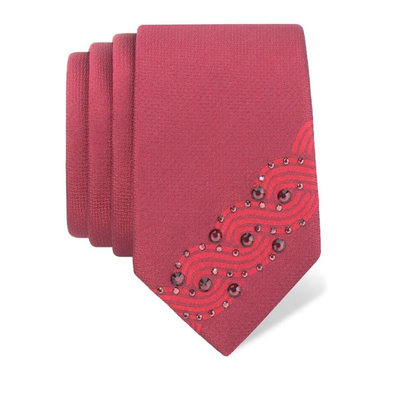 Kravata CROATA Kristal Tematski  Pleter Bordo  Svila 100%, Visokokvalitetni kristali  