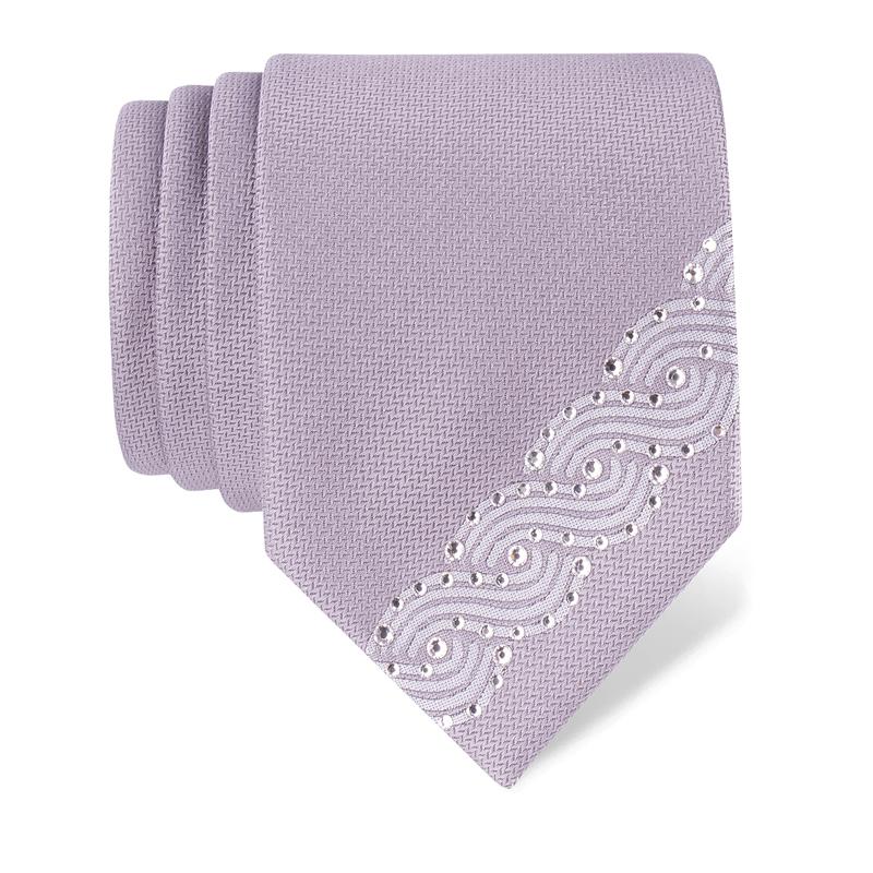 Kravata CROATA Kristal Tematski  Pleter Srebrna  Svila 100%, Visokokvalitetni kristali  