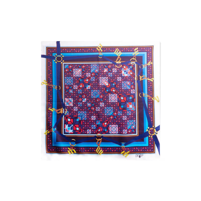 Rubac CROATA Tematski  Glagoljica Prljavo bijela  Svila 100%  