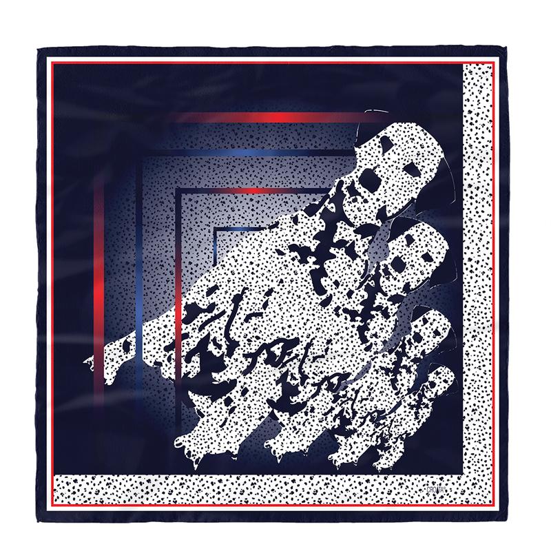 Rubac CROATA Brijuni Tematski Limitirana serija Dalmatiner Tamno plava  Svila 100%  