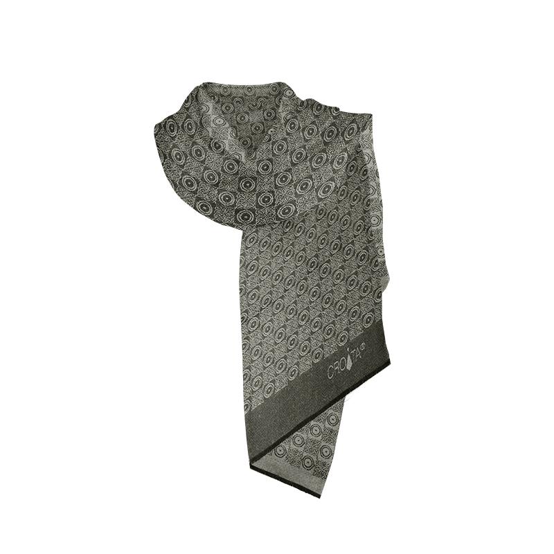 Šal CROATA Tematski Šal, tematski Pleter Oker  Vuna 100%  