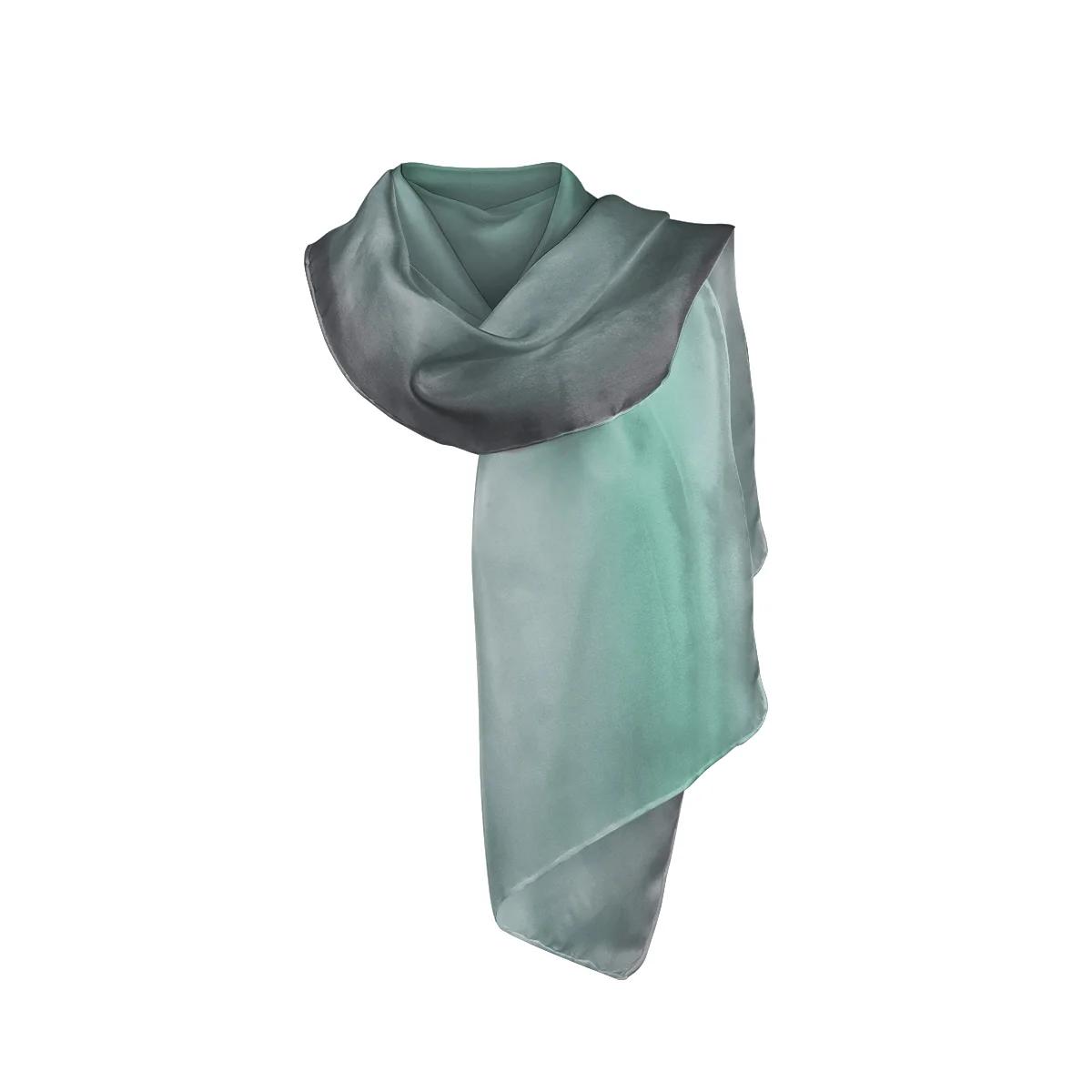 Šal CROATA Klasični Šal, klasičan Jednobojni Zelena  Svila 100%  