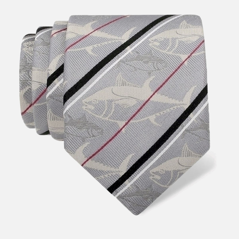 Kravata CROATA Tematski  Tuna Svijetlo siva  Svila 100%  