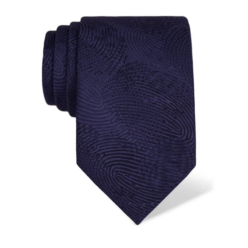 Kravata CROATA Tematski  Vučetićevi otisci Tamno plava  Svila 100%  