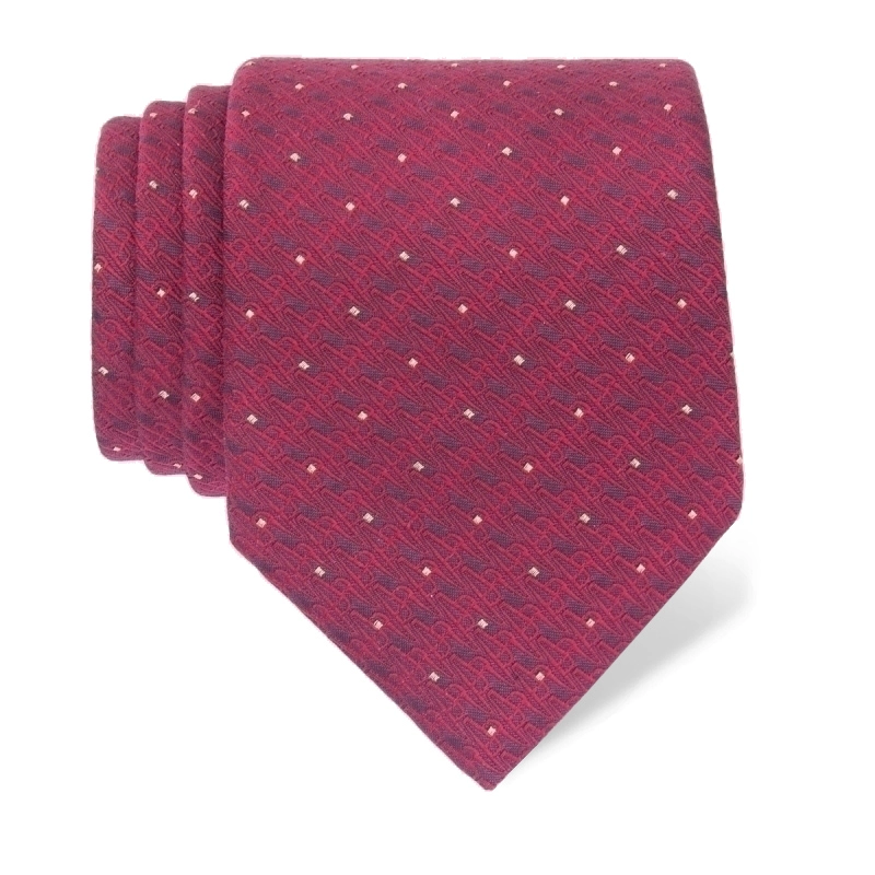 Kravata CROATA AuHRum Tematski Limitirana serija Glagoljica Bordo  Svila 93%, Metalizirano vl. (zlato) limited 7%  