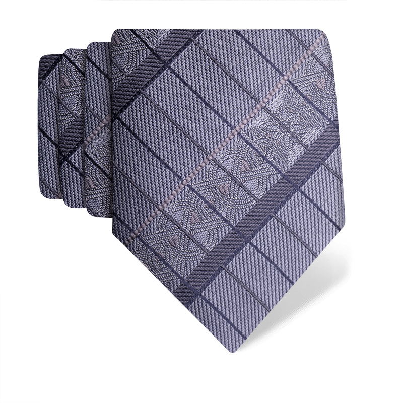 Kravata CROATA Brijuni Tematski  Pleter Siva  Svila 100%  