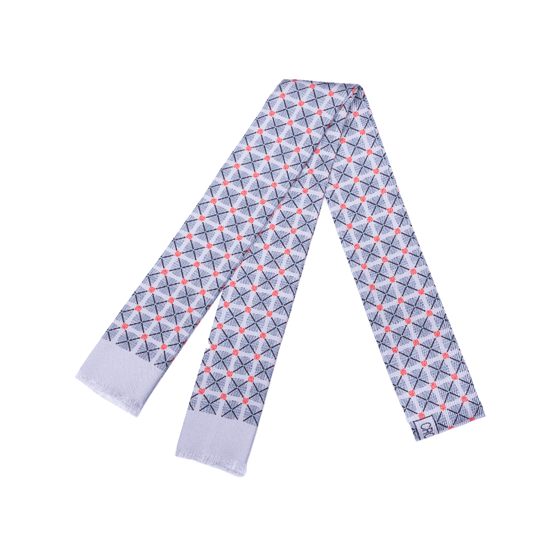 Šal kravata CROATA Tematski Tematska Glagoljica Siva  Svila 100%  