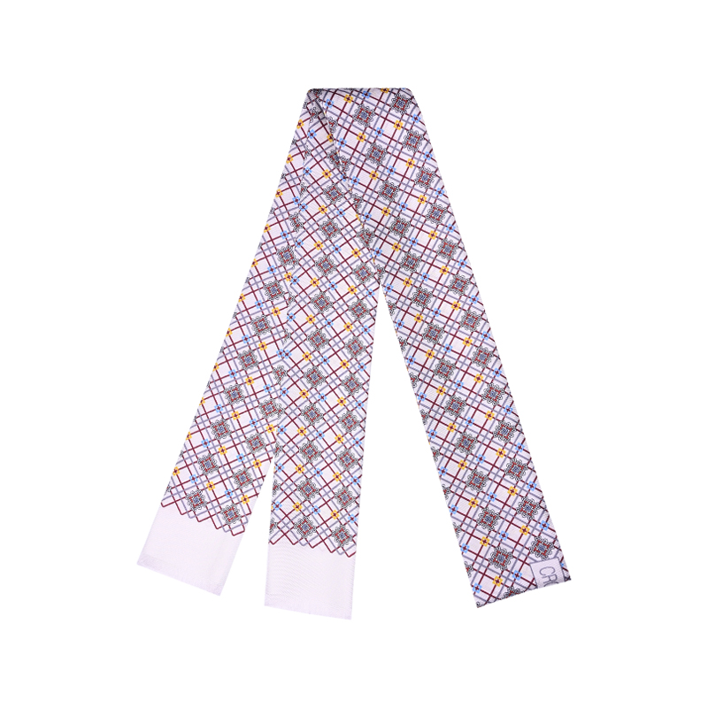 Šal kravata CROATA Tematski Tematska Pleter Bijela  Svila 100%  