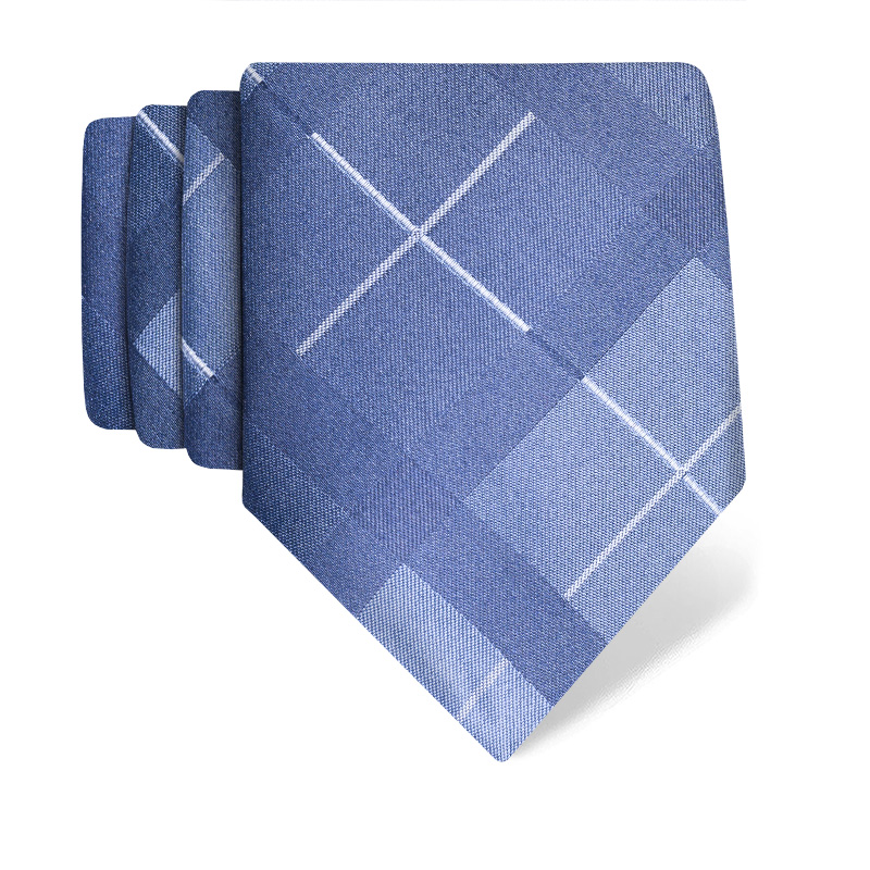 Kravata CROATA Klasični  Karirani Plava  Svila 100%  