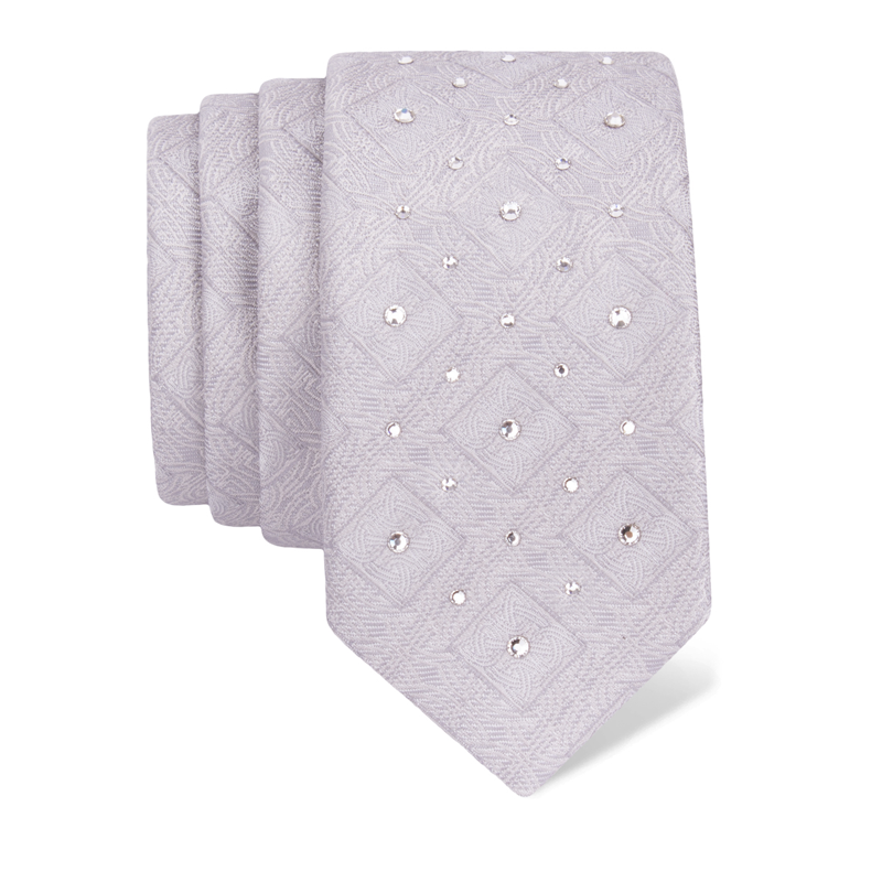Kravata CROATA Kristal Tematski  Pleter Bež  Svila 100%, Visokokvalitetni kristali  