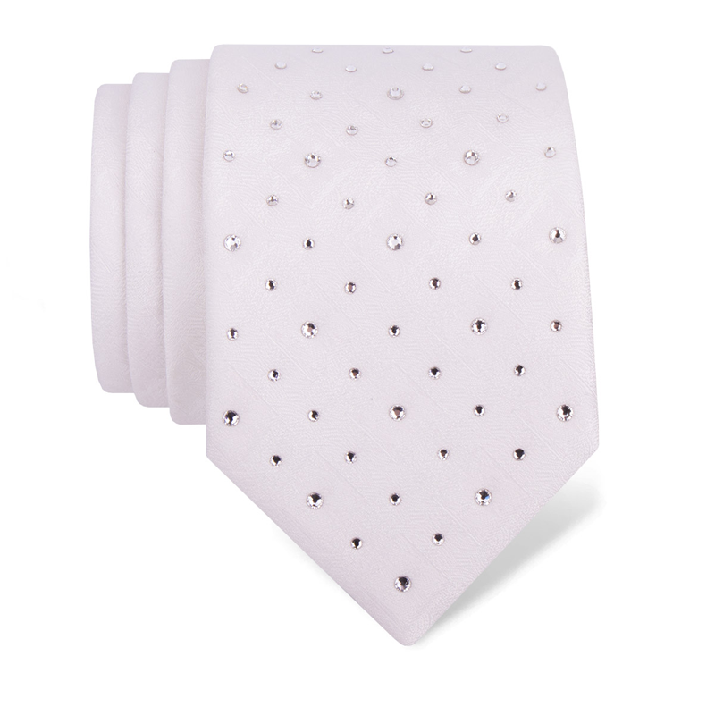 Kravata CROATA Kristal Tematski  Pleter Bijela  Svila 100%, Visokokvalitetni kristali  