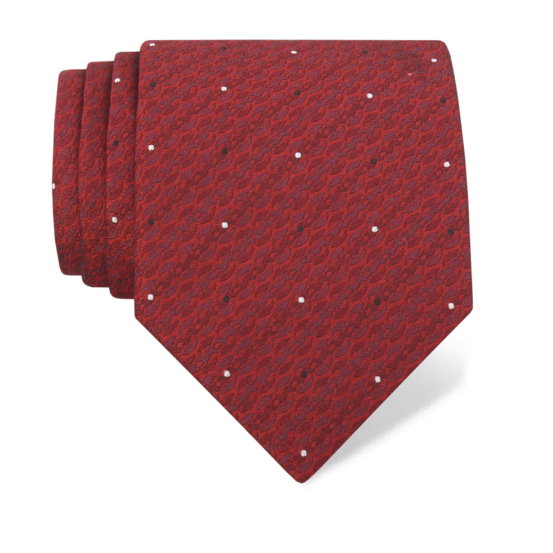 Kravata CROATA 4 Klasični Limitirana serija Točkice Crvena  Svila 100%  