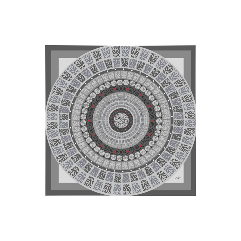 Rubac CROATA Brijuni Tematski Limitirana serija Secesija Siva  Svila 100%  