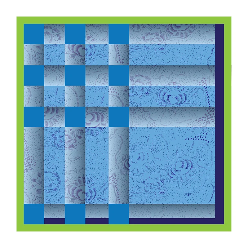 Rubac CROATA Brijuni Tematski Limitirana serija Narodni vez Svijetlo plava  Svila 100%  