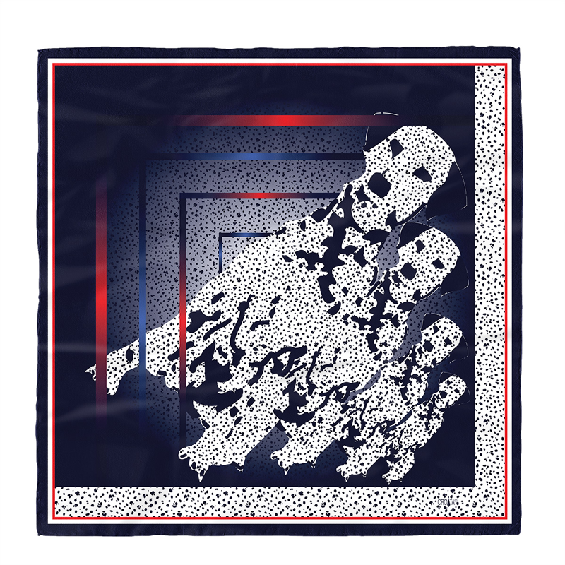 Rubac CROATA Brijuni Tematski Limitirana serija Dalmatiner Tamno plava  Svila 100%  