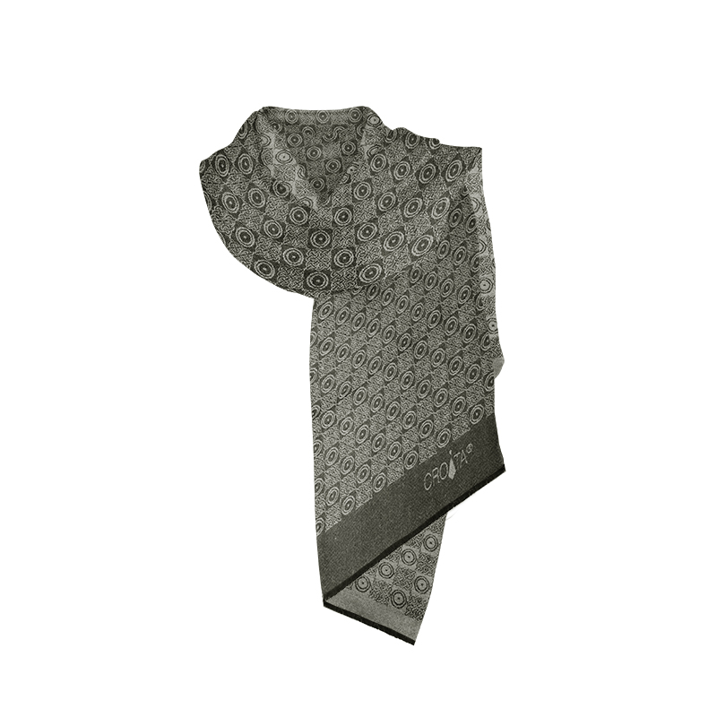 Šal CROATA Tematski Šal, tematski Pleter Oker  Vuna 100%  