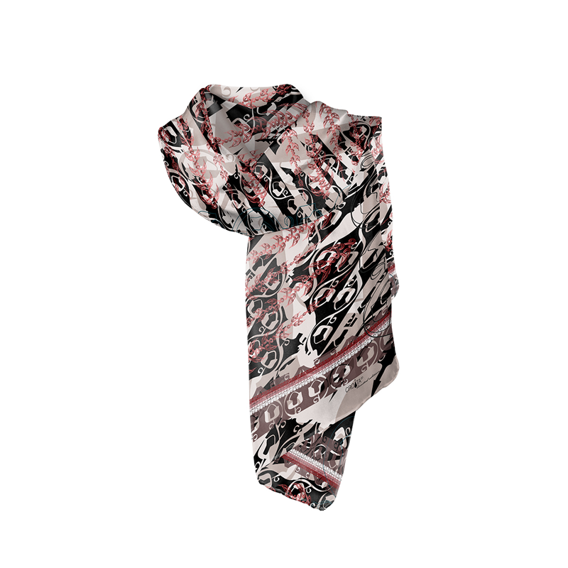 Šal CROATA 8 Tematski Limitirana serija Pleter Siva  Svila 100%  