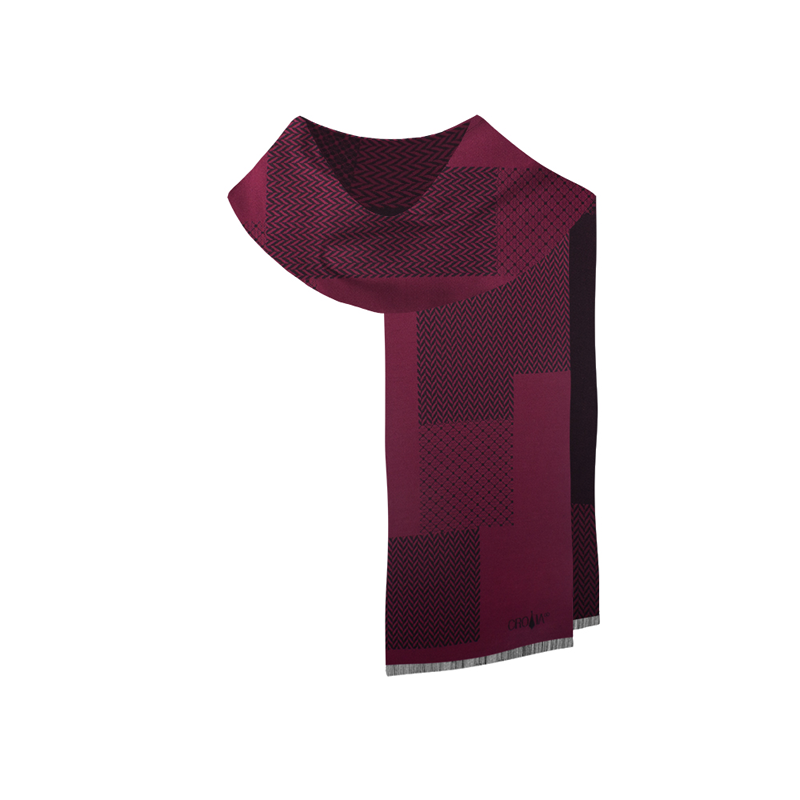 Šal CROATA Klasični Šal, klasičan Razno Bordo  Vuna 100%  