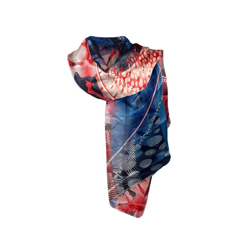 Šal Brijuni Tematski  Dalmatiner Crvena  Svila 100%  