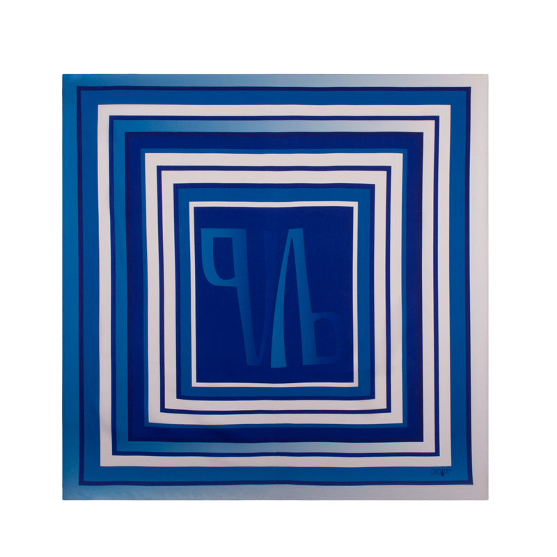 Mali rubac CROATA Tematski Rubac, tematski Glagoljica Plava  Svila 100%  