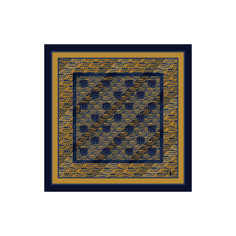 Mali rubac CROATA Tematski Rubac, tematski Pleter Plava  Svila 100%  