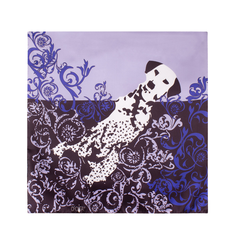 Mali rubac CROATA Tematski Rubac, tematski Dalmatiner Ljubičasta  Svila 100%  