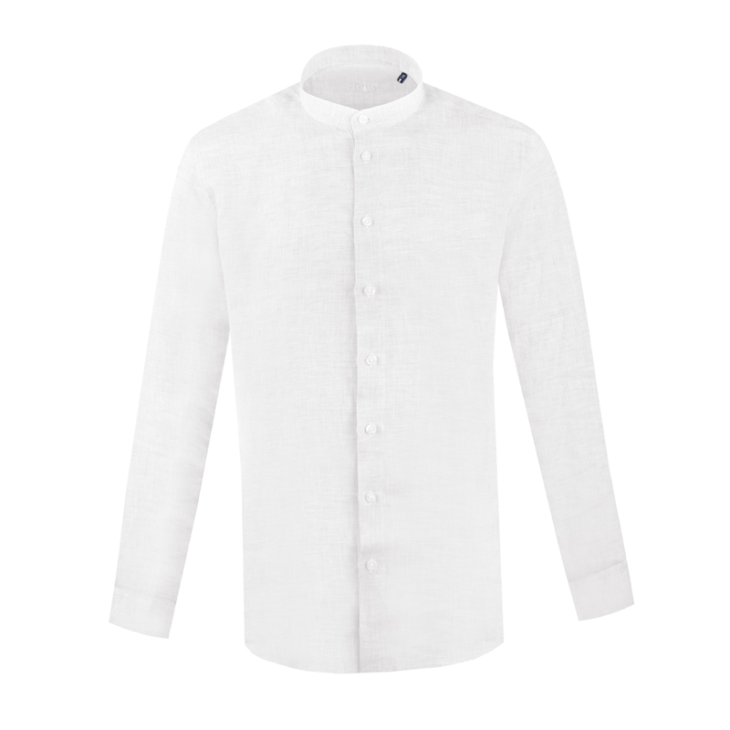 Košulja CROATA Brijuni lan Klasični Blago strukirani Jednobojni teksturirani Bijela  Lan 100%  Dugi rukav